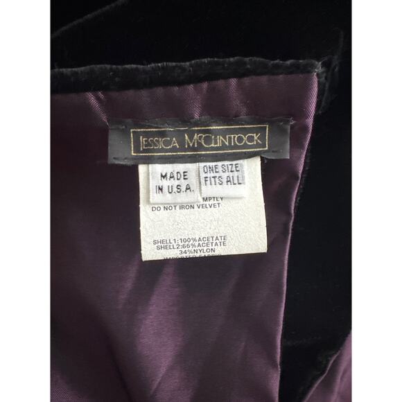 NWT Vintage Jessica McClintock Burgundy Velvet & Taffeta reversable Shawl Wrap - Picture 5 of 11